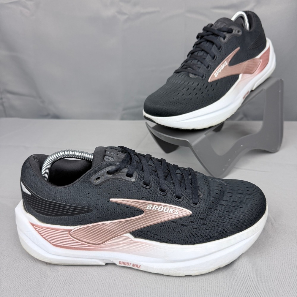 Brooks Ghost Max Womens Running Shoes Black Rose Gold 1204571B043 Size 10 B